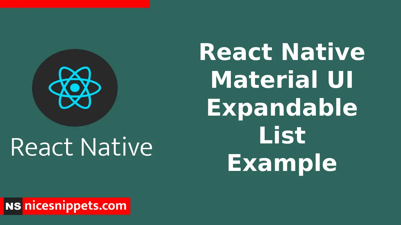 React Native Material Expandable List Example